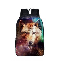 Wolf / Husky Dog Print Backpack Men Women Casual Rucksack Children School Bags f - £25.50 GBP