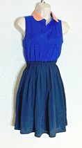 Maison Jules Womens Sz XS 1/2 Button dress Fit Flare Knee Length Sleevel... - $18.81