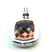 David Yurman Morganite Pendant Sterling Silver Estate DY727 - $287.10