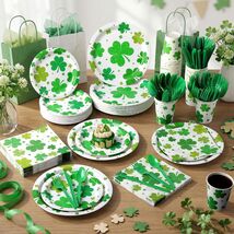 St Patrick’s Day Shamrock Party Tableware 400Pc Set Serves 50 - $29.95
