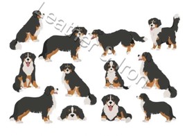 New Bernese Mountain Dog Illustration Pattern Design Checkbook Cover - £7.86 GBP