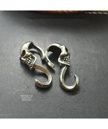 Skull Hooks S Hook Lot of 2 Nickel Copper Alloy Skulls Silver Tone Retro... - £14.24 GBP