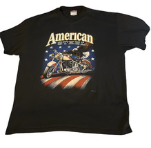 Vintage American Steel Eagle T-Shirt Black Mororcycle Tee Size Xl Adult - £14.80 GBP