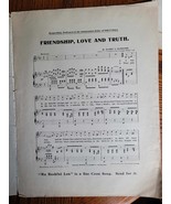 Friendship Love and Truth Odd Fellow Song 1903 Sheet Music Piano by Hami... - £11.67 GBP