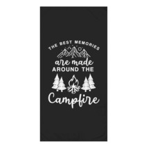 Personalized Beach Towel: Mink-Cotton with Black and White Campfire Design - £37.05 GBP