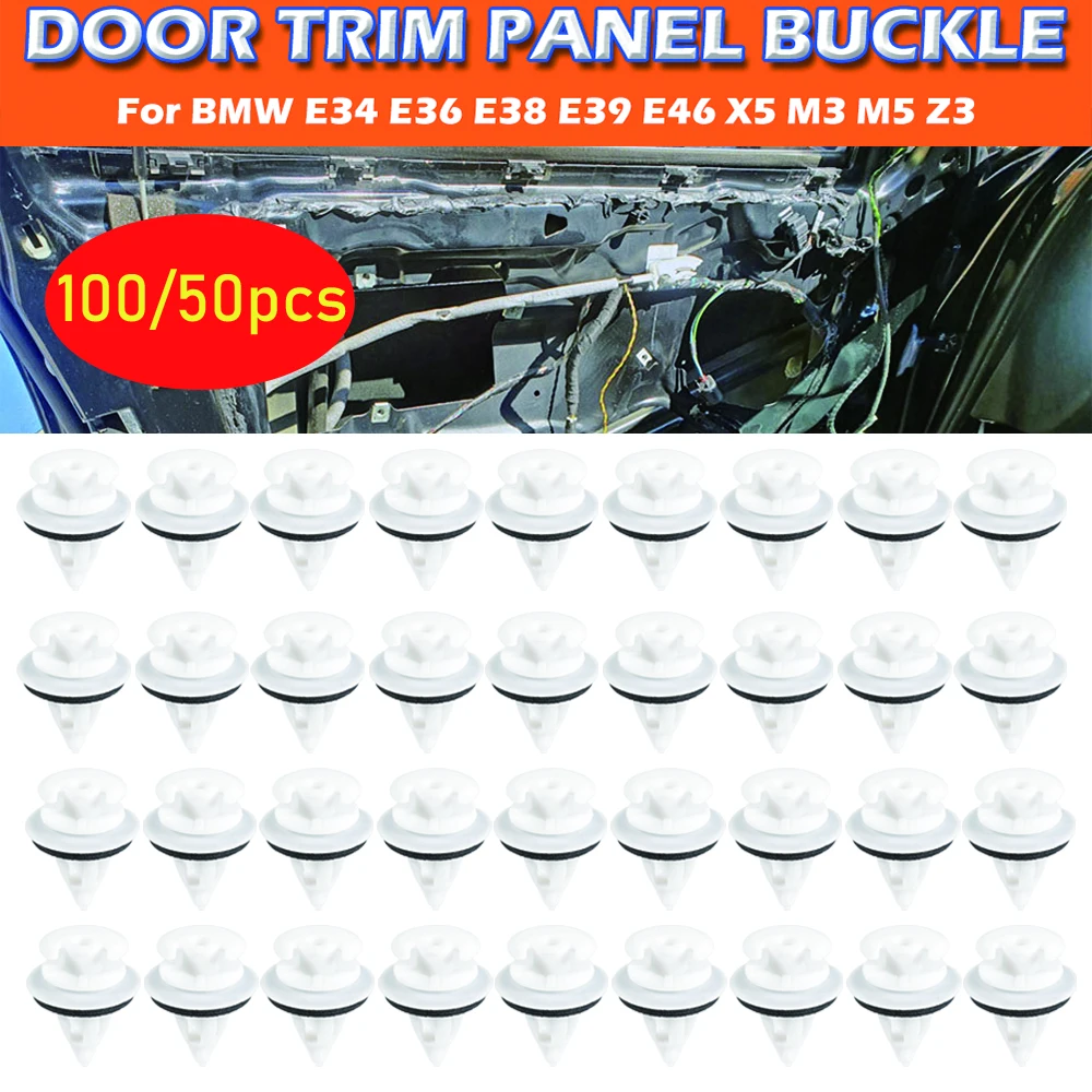 100/50PCS Door Panel Clips Auto Door Trim Panels Fastener Clip For BMW E30 E34 - £8.62 GBP+