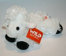 Wild Republic White Curly Plush Hug&#39;ems Mini Lamb 7&quot; Black Feet 21250 Soft Toy - £11.42 GBP