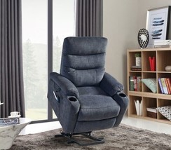 Electric Power Lift Recliner Chair with Massage and Heat for Elderly - Dark Gray - £427.09 GBP