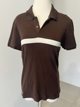 Ralph Lauren Golf Women&#39;s T-Shirt Brown &amp; White Small Short Sleeve Cotton - £7.81 GBP