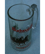 Budweiser Christmas Clydesdale glass mug 1989 - £6.30 GBP