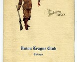 Union League Club Thanksgiving Dinner Menu 1907 Chicago Illinois  - £136.73 GBP