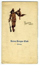 Union League Club Thanksgiving Dinner Menu 1907 Chicago Illinois  - $173.07