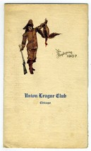 Union League Club Thanksgiving Dinner Menu 1907 Chicago Illinois  - £135.78 GBP