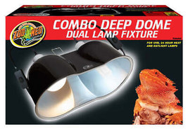 Zoo Med Dual Lamp Fixture with Deep Dome: Ultimate Reptile Terrarium Lig... - £54.80 GBP