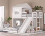 Merax Twin Over Full Bunk Bed Frames with Slide, Safety Guardrails and L... - $1,408.99