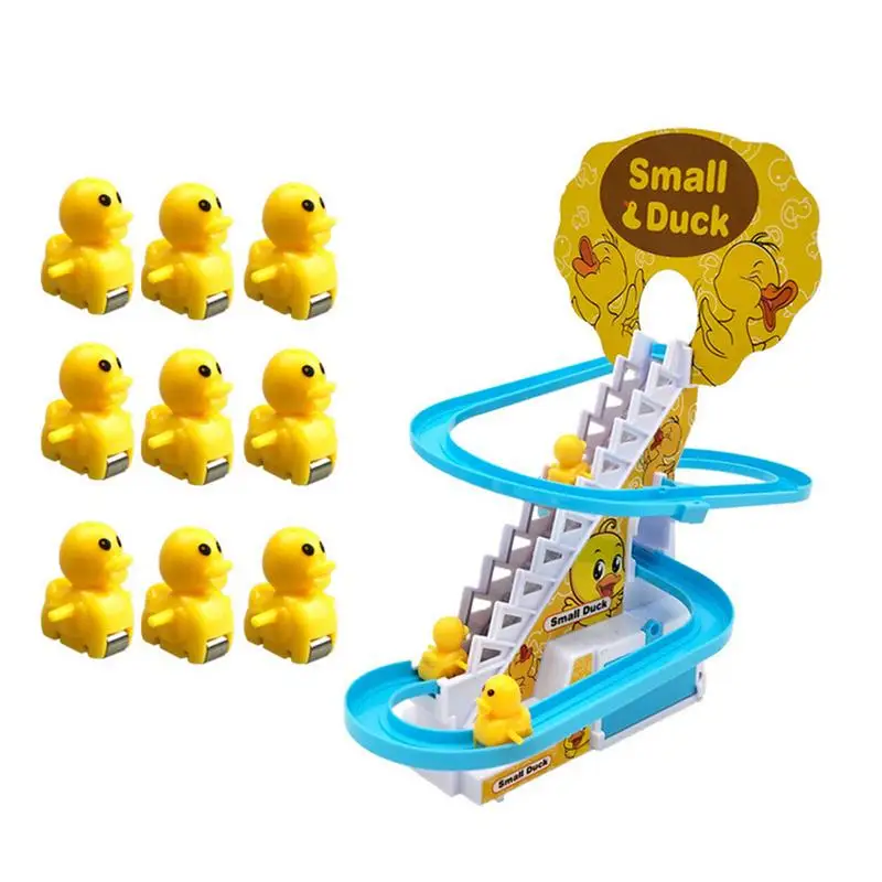 Climb Stairs Toy DIY Rail Racing Track Electric Small Duck Climbing Stairs Toy - £14.76 GBP