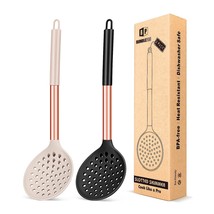 Kitchen Ladle Strainer Set Of 2 Large Slotted Spoon With High Heat Resistant Bpa - £21.17 GBP