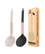 Kitchen Ladle Strainer Set Of 2 Large Slotted Spoon With High Heat Resis... - £22.01 GBP