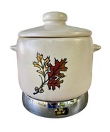 Vintage West Bend Buffet Patio Server Oakleaf Acorn Ceramic Pot Lid Base... - €25,51 EUR