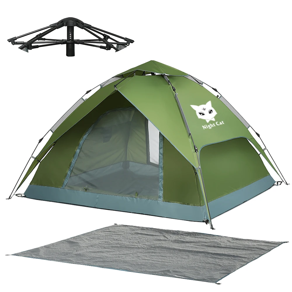 Night Cat Waterproof Camping Tent with Footprint, Easy Instant Pop Up Tent, - £136.49 GBP