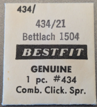 NOS Bettlach Cal. 1504 Combo Click Spring - Bestfit Part# 434 / 21 - $19.79