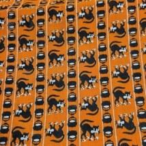 Halloween Black Cat Cauldron Fabric Remnant - £7.51 GBP