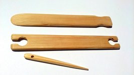 3 Piece 18 inches x 1.5 Wide Weaving Stick Shuttle and Pick up Stick - £25.13 GBP