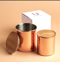 Uncommon James Hammered Copper Canister 2 piece Storage Set - New In Box - £19.17 GBP
