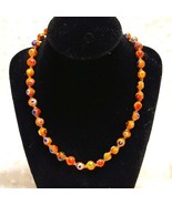 Vintage Venetian Millefiori Murano Glass Beaded Multi Color/Orange Necklace - €61,09 EUR