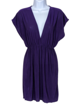 Stretchy Sheer Dark Purple Beach Coverup Dress Silky Feel Fabric Size S/M - £11.07 GBP