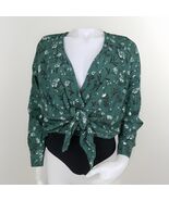 Revolve x Capulet Bodysuit Top Womens XS Green Floral Daria Long Sleeve ... - $529.51 MXN