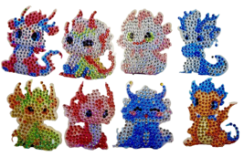 8pcs Dragons Baby Diamond Jewel Art for Refrigerator Magnetic Set COMPLETED - £17.54 GBP