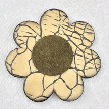 Leather Flower Pin Brooch Daisy Western Vintage - £9.61 GBP