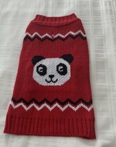 Red Black White Panda Bear Design Design Dog Sweater Warm Winter Wear LARGE - £9.48 GBP