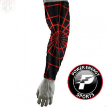 Football Baseball Sports Compression Dri-Fit  Arm Sleeve Red Spiderweb B... - $7.99