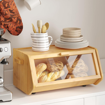 Bamboo Bread Box Keep the Bread Fresh for Kitchen Counter-Large Capacity... - $52.29
