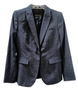 Banana Republic Blazer Size 4 Lined Wool Blend Womens Navy Blue 1 Button... - $41.25