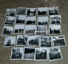 24qty Dec 1955 DISNEYLAND Black &amp; White Snapshot Photos Jungle Ship Sawyer Twain - £389.74 GBP