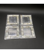 Abalone Shell Mosaic Silver Aluminum Metal Coasters LOT 4 B - €25,78 EUR