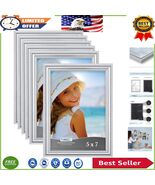 Elegant Silver 5x7 Picture Frames Set of 6 - Modern Display for Every Oc... - $48.76 CAD