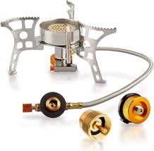 Camping Stove With Fuel Canister Adapter Portable Collapsible Gas Stove ... - £28.43 GBP