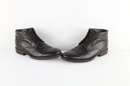 Vtg Clarks Mens 12 Distressed Pebble Grain Leather Ankle Chukkas Chukka ... - $79.15