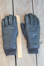 Grandoe ~ Vintage Black Leather Ski Gloves Womens Medium Insulated ~ Ships Free - £23.52 GBP