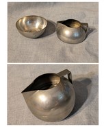Napier Sphere Stacking Creamer Sugar Duplex Silverplate Art Deco 3 Inch - $38.60