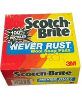 VINTAGE 1993 Scotch Brite Never Rust Heavy Duty 8 Count Soap Pads Discon... - $34.85