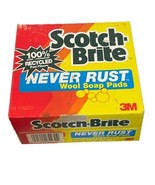 VINTAGE 1993 Scotch Brite Never Rust Heavy Duty 8 Count Soap Pads Discon... - £27.53 GBP