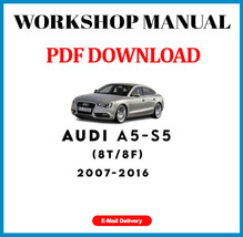 AUDI A5 S5 RS5 2007 2008 2009 2010 2011 2012 2016 SERVICE REPAIR WORKSHO... - £5.88 GBP
