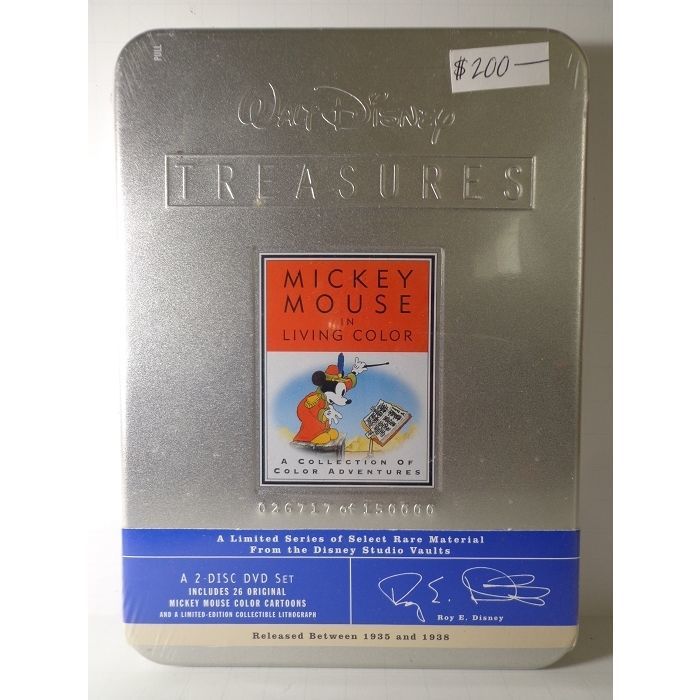 WALT DISNEY TREASURES - MICKEY MOUSE IN LIVING COLOR 2-Disc DVD Set, Tin #026717 - $200.00