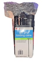 Folding Mobility Cane Gel Grip Adjusts 32” to 36” Brand New Black Silver... - $19.68