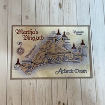 Martha&#39;s Vineyard Island Map Massachusetts New England Cape Cod Postcard - £5.55 GBP